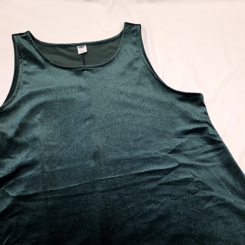 Old‎ Navy Shift Dress Women Large Green Velvet Sleeveless Round Neck Mini